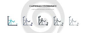 Cartesian coordinate system icon in different style vector illustration. two colored and black cartesian coordinate system vector