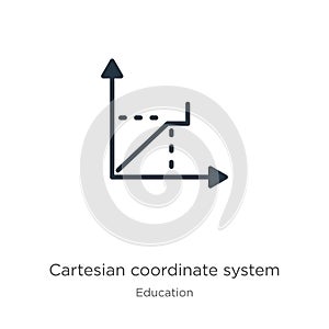 Cartesian coordinate system icon vector. Trendy flat cartesian coordinate system icon from education collection isolated on white