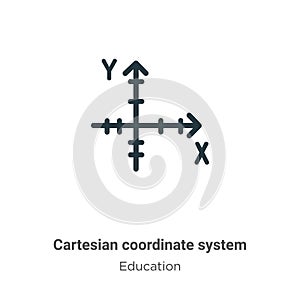 Cartesian coordinate system outline vector icon. Thin line black cartesian coordinate system icon, flat vector simple element