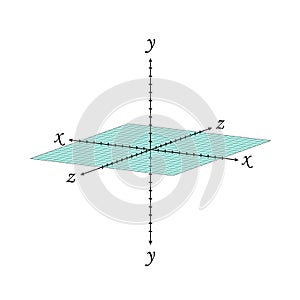 Cartesian coordinate system perspective grid three-dimensional. Vector isometric solid shapes projection. geometry and algebra