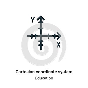 Cartesian coordinate system vector icon on white background. Flat vector cartesian coordinate system icon symbol sign from modern