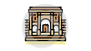 carthage historic building color icon animation