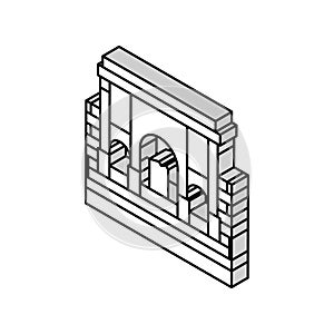 carthage historic building isometric icon vector illustration