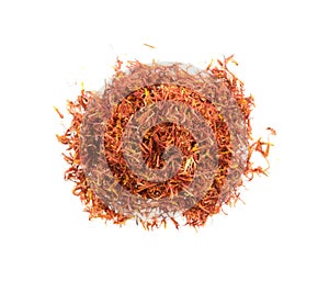 Carthamus tinctorius on white background