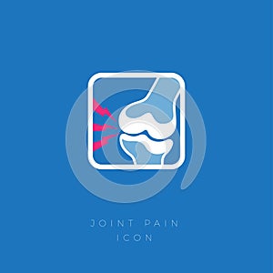 Cartilage damage, Arthritis, Osteoarthritis icon. Severe and acute pain in the joint.