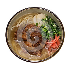 cartilage soki soba noodles, an Okinawan Specialty in Japan. transparency, PNG.