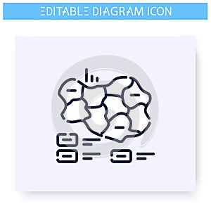 Cartogram line icon. Editable illustration