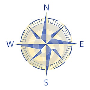Cartographer compass icon, cartoon style photo