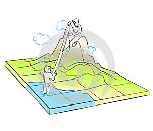 Cartographer making a map