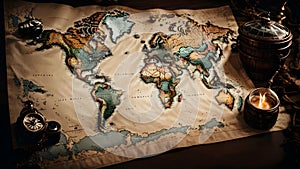 Cartographic Canvas: World Map Masterpiece photo