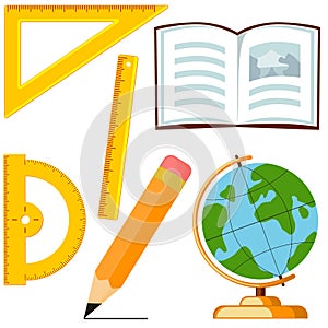 Cartography and measurements 6 cartoon icon set
