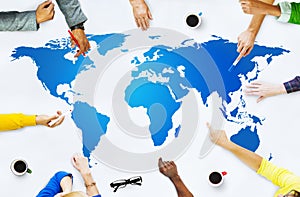 Cartography World Map Connection Globalisation Concept photo