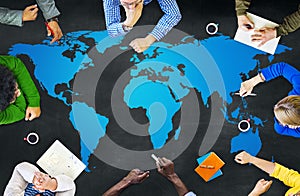 Cartography World Map Connection Globalisation Concept photo