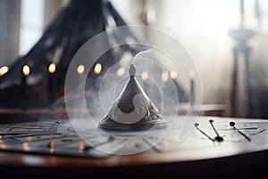 Cartomancy mystery ritual smoke altar. Generate ai photo