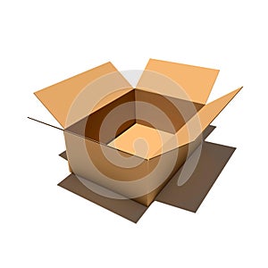 Carton box 3d renderer illustration