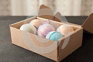 Carton box with bath bombs