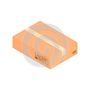 Carton Box Isometric Composition