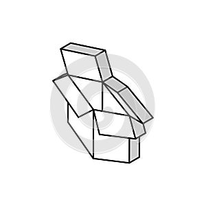 carton box isometric icon vector illustration