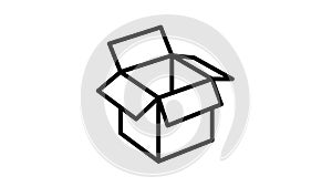 carton box line icon animation