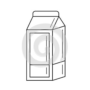 Carton box of milk vector line icon. photo
