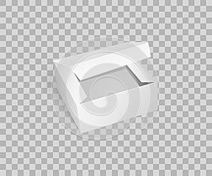 Carton Box with Open Top Empty Package Vector