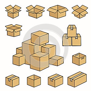 carton box parcel box hand drawn cartoon