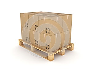 Carton boxes on a pallet.