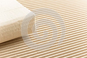Carton or cardboard packing material. Texture of corrugated paper sheets made from cellulose. Supplies for creating boxes.