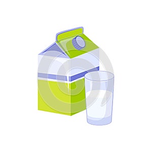 Carton And Glass Of Milk, Based Product Isolated Icon