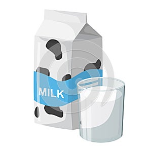 Carton of milk and the in glass