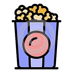 Carton popcorn icon vector flat