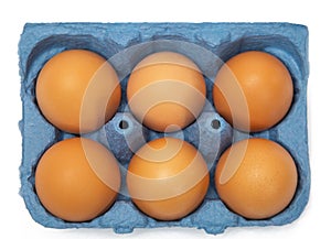 A carton of six eggs