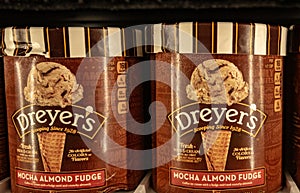 Cartons of Dreyer`s Ice Cream