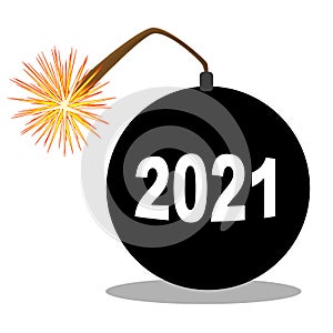 Cartoon 2021 New Years Bomb