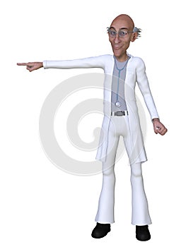 Cartoon 3d doctor pointing at something