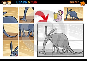 Cartoon aardvark puzzle game