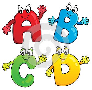 Cartoon ABCD letters theme 2