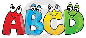 Cartoon ABCD letters theme 1 photo