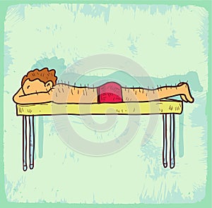 Cartoon acupuncture illustration, vector icon