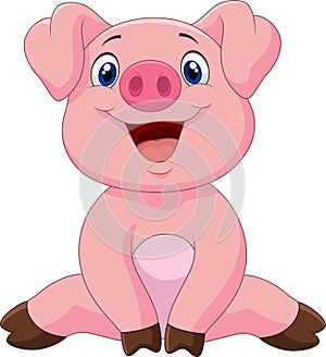 Cartoon adorable baby pig photo