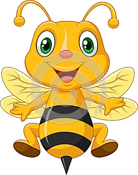 Cartoon adorable bees