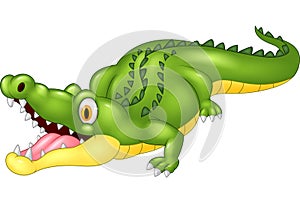 Cartoon adorable crocodile