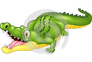 Cartoon adorable crocodile photo