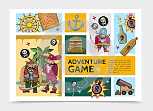 Cartoon Adventure Game Infographic Template