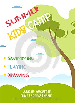 Cartoon Advertisement for Children Summer Camp