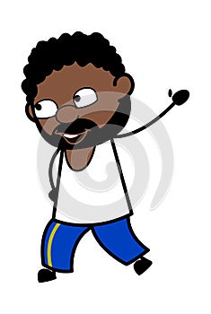 Cartoon African American Man saying Hello