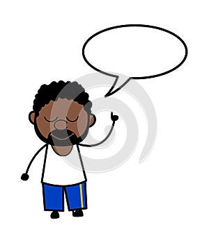 Cartoon African American Man with Speech bubbble