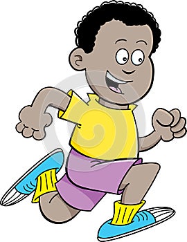Cartoon African boy running