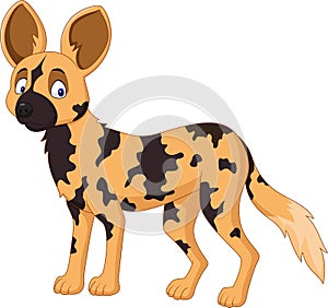 Cartoon African wild dog