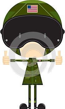 Cartoon Air Force Fighter Pilot